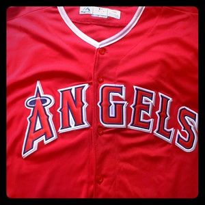 100% Stitched Faux Cool Base Mike Trout Jersey